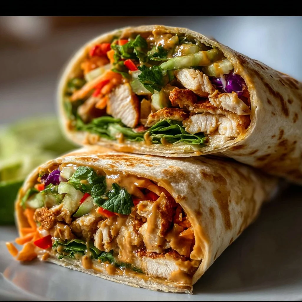Thai Peanut Chicken Wraps