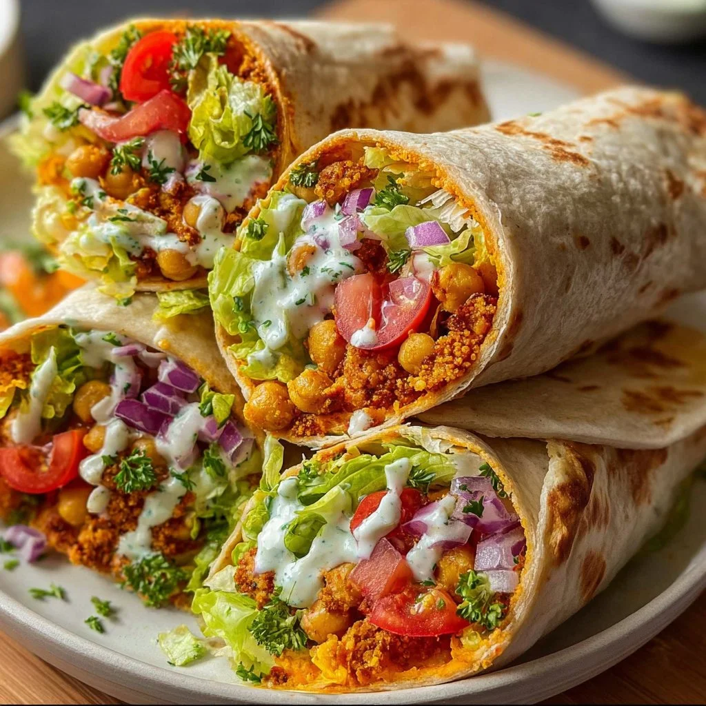 15-Minute Buffalo Chickpea Wraps