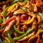Delicious air fryer chicken fajitas with colorful peppers and onions