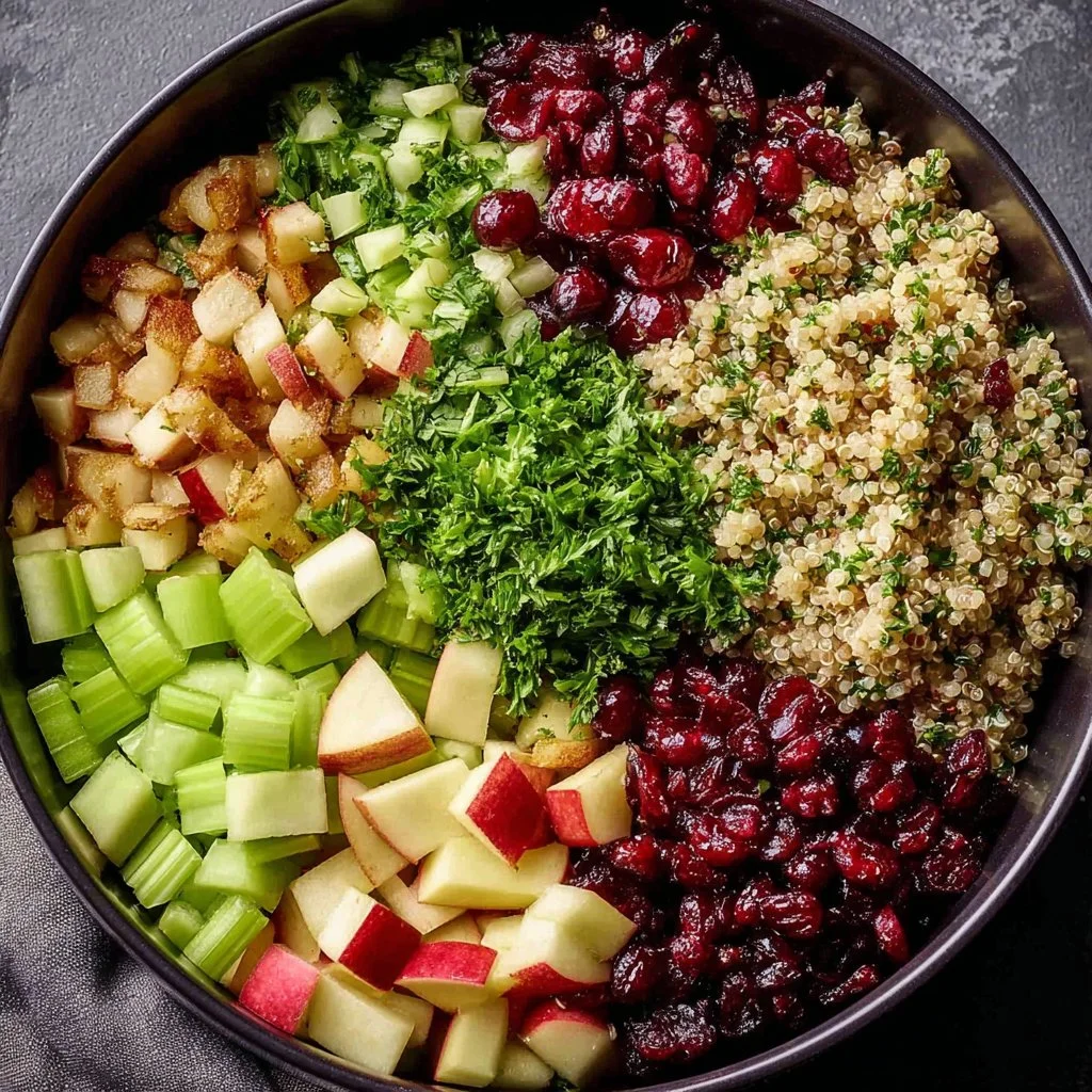 Fresh Apple Quinoa Salad with vibrant fruits and greens