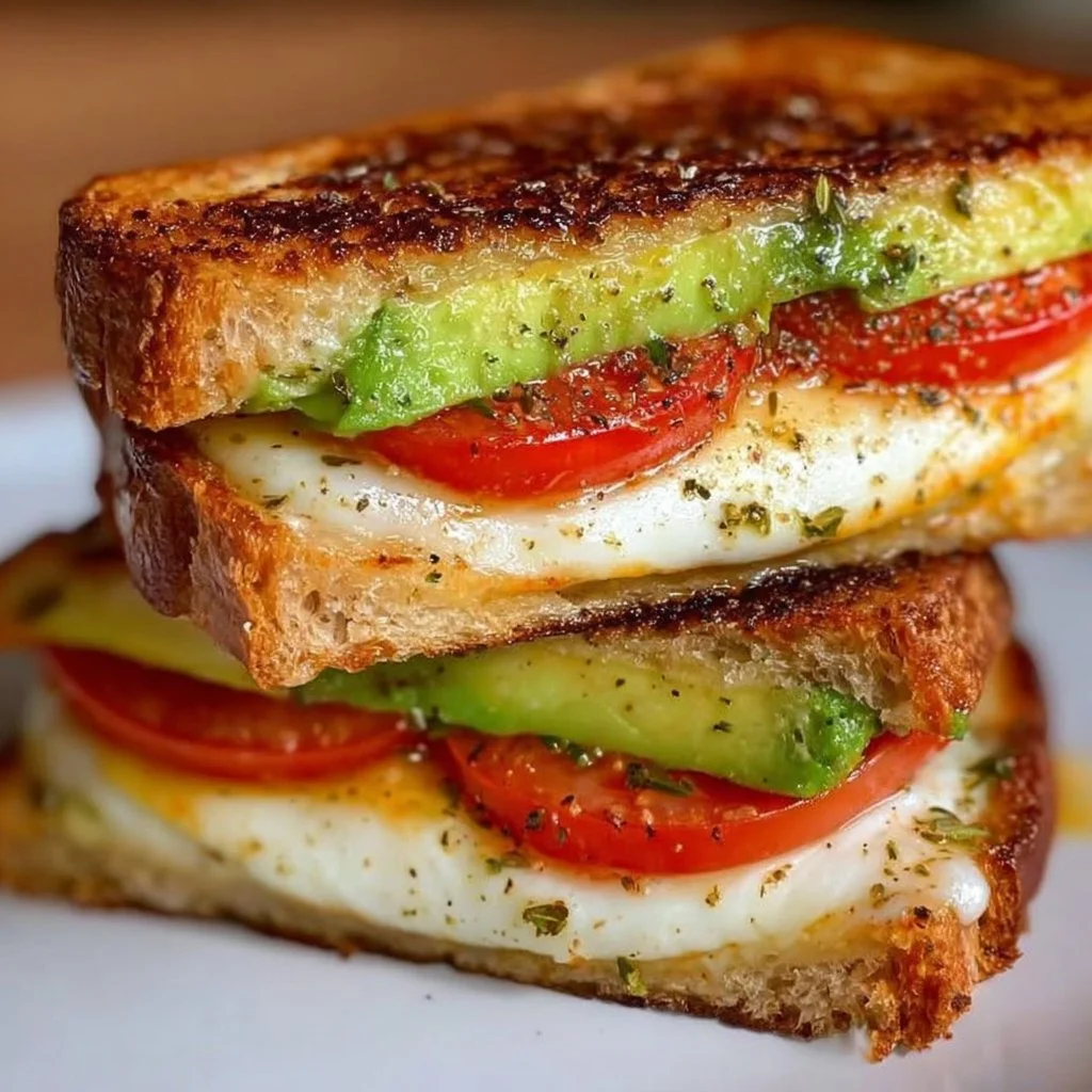 Avocado, Mozzarella, and Tomato Grilled Cheese
