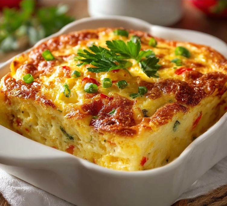 Breakfast Casserole 3 Delicious and hearty breakfast casserole served in a dish.