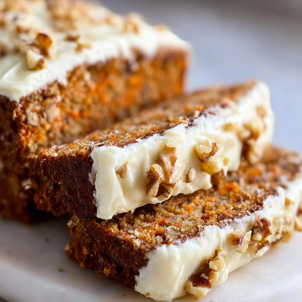 Carrot Cake in LOAF FORM! This Carrot Walnut Bread with Cream Cheese frosting is moist, tender, and easy to… | Desserts, Carrot and walnut cake, Bread recipes sweet