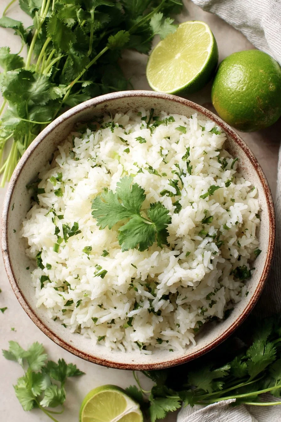 Cilantro Lime Rice 1 Delicious cilantro lime rice with fresh cilantro and a zesty lime flavor