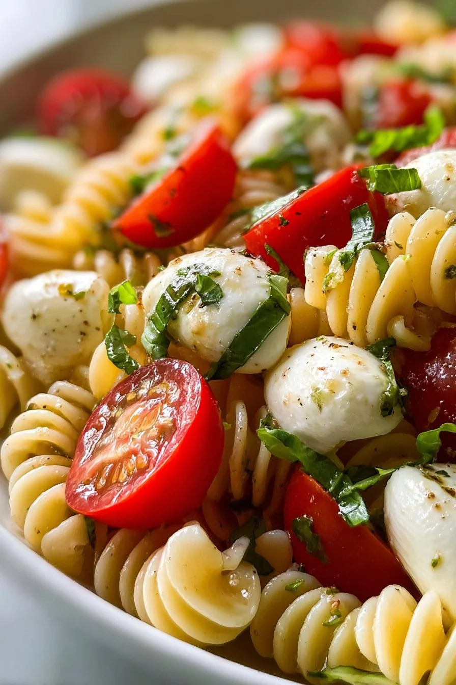 Creamy Caprese Pasta Salad 2 Creamy Caprese Pasta Salad