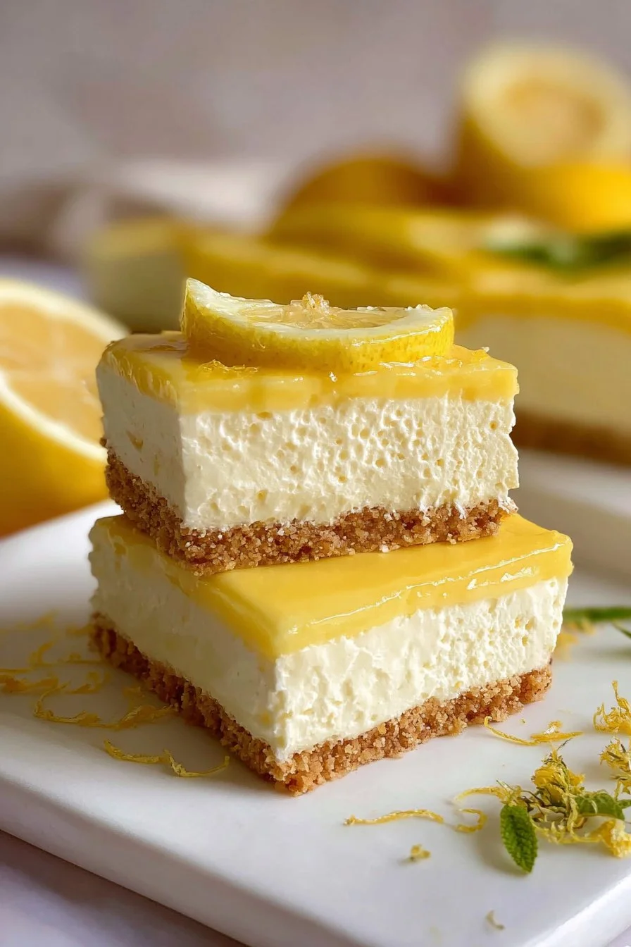 Divine No-Bake Vegan Lemon Cheesecake Bars