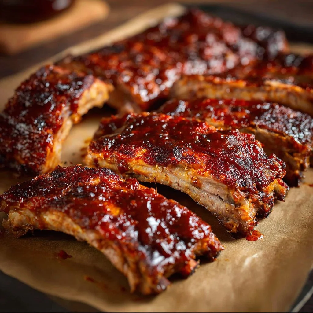 Easy Oven-Baked Spare Ribs 3 Delicious oven-baked spare ribs ready to serve