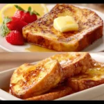 Delicious easy overnight French toast casserole served with syrup and berries.