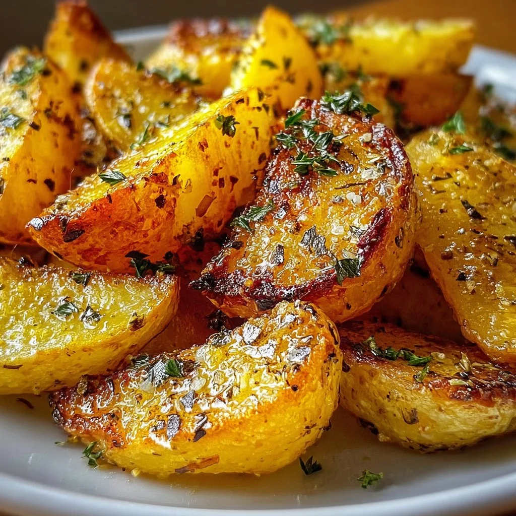 Garlic Crispy Greek Lemon Potatoes