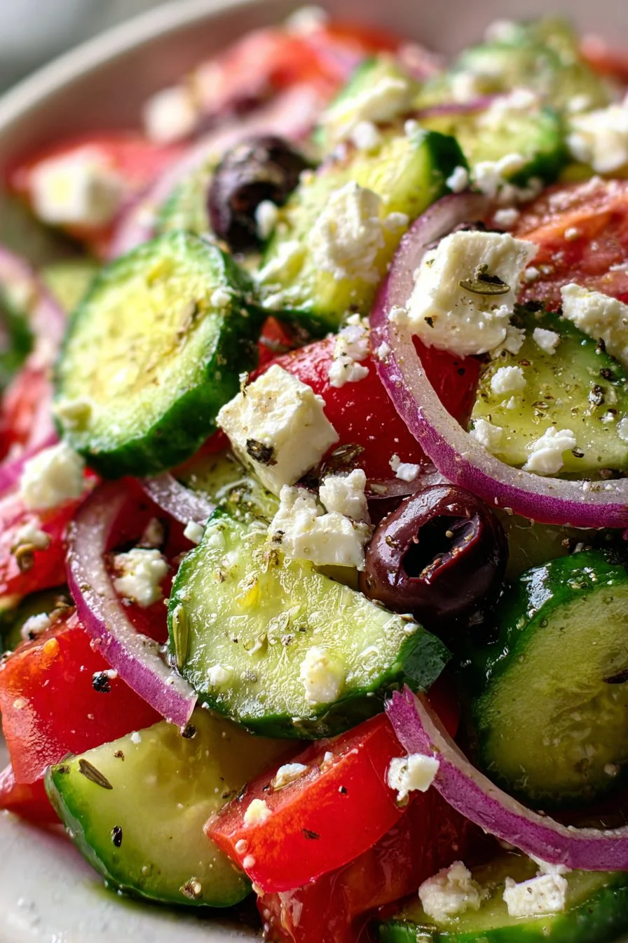 Greek Cucumber Salad 2 Greek Cucumber Salad