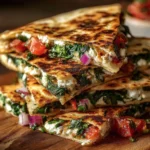 Delicious Mediterranean Quesadillas with vegetables and cheese