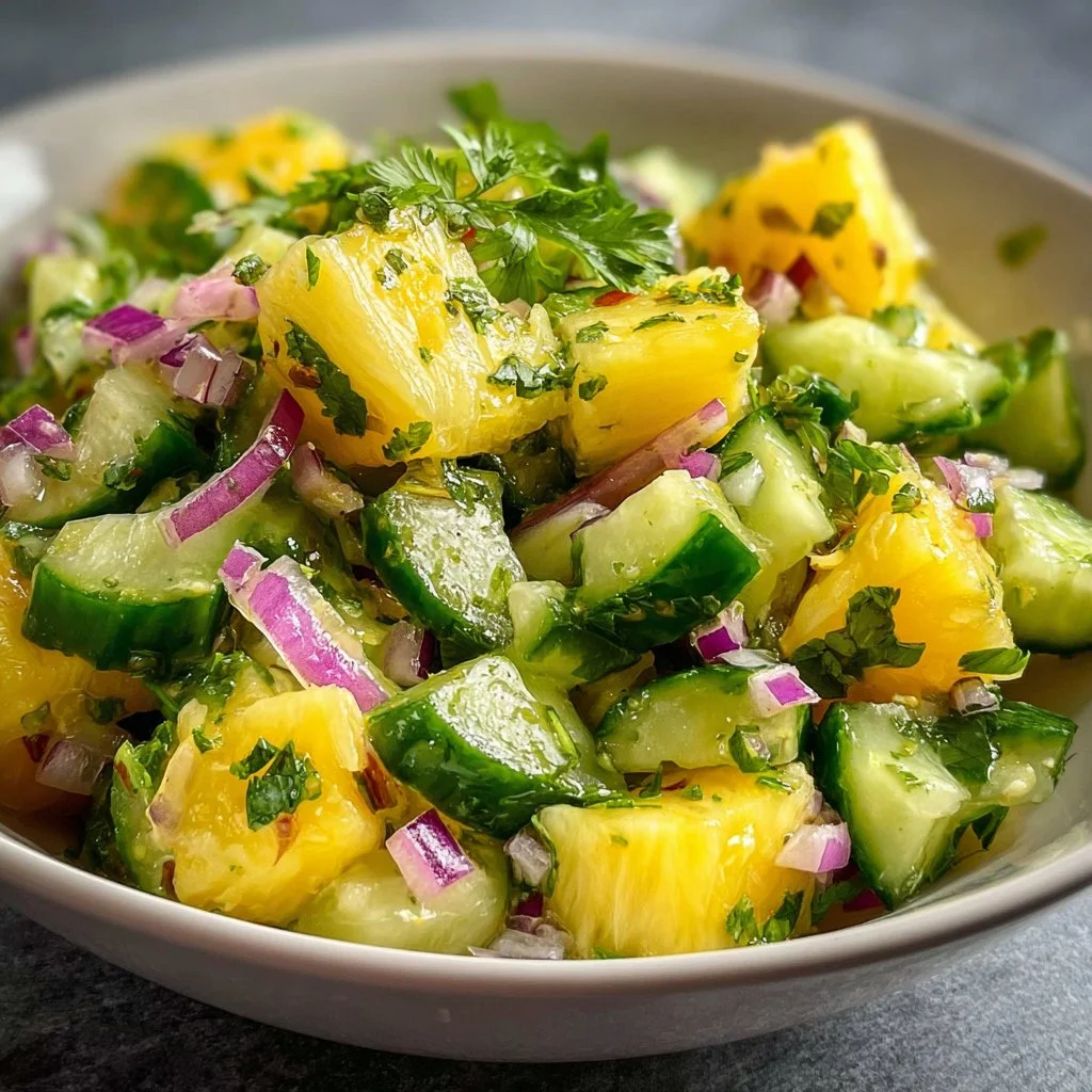 Pineapple Cucumber Salad 3 Fresh Pineapple Cucumber Salad with vibrant colors and healthy ingredients.