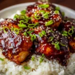 Delicious slow cooker honey garlic chicken served with fresh vegetables.