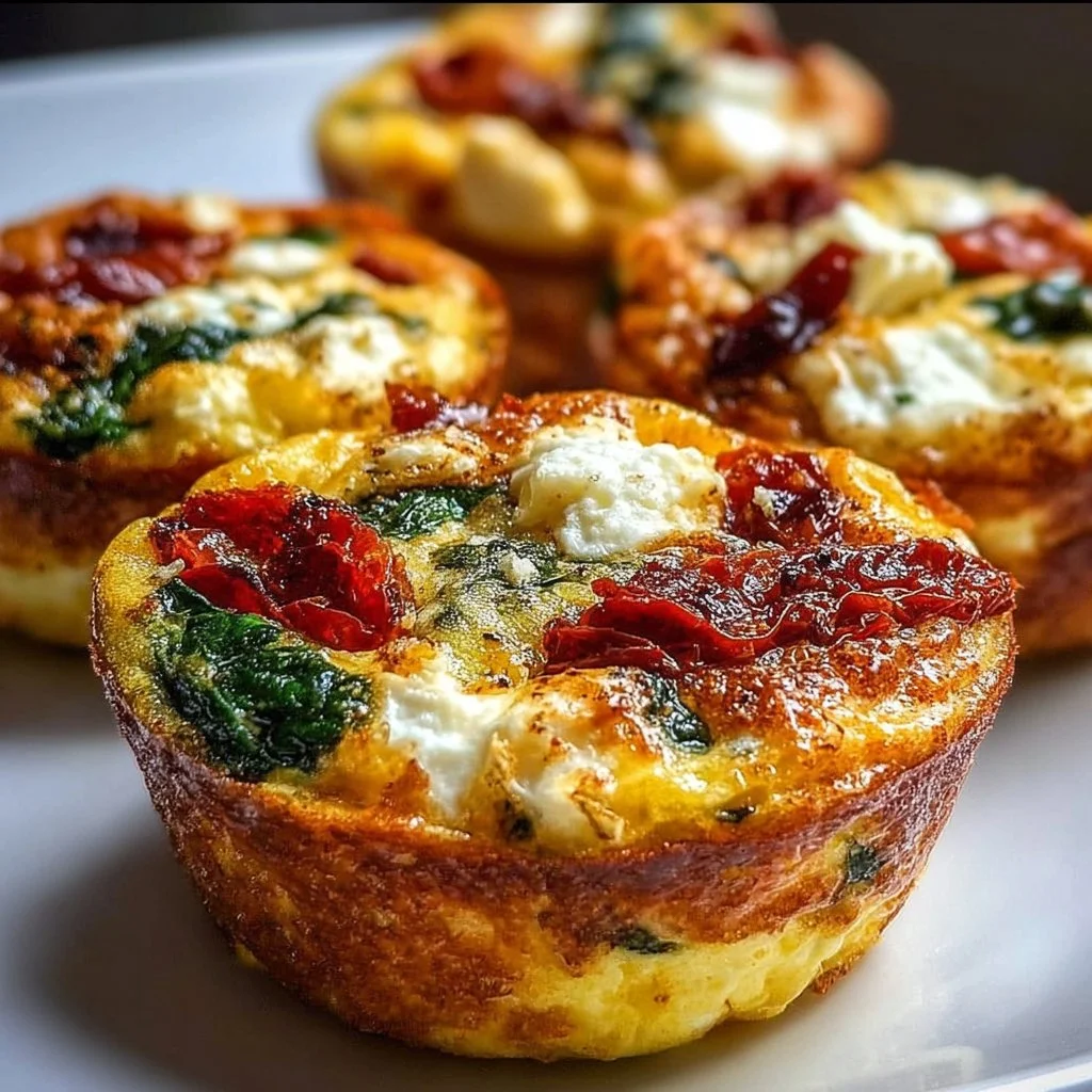 Spinach, Feta, and Sun-Dried Tomato Egg Muffins