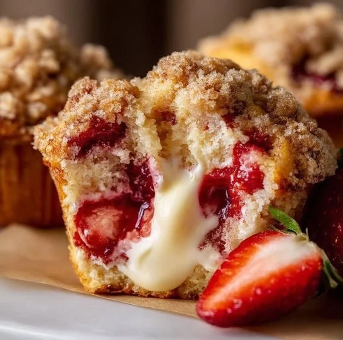 Home 5 Delicious strawberry cream cheese muffins fresh out of the oven