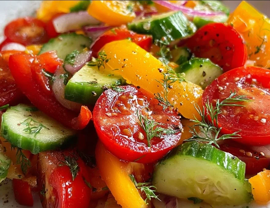 Sweet Pepper Tomato Cucumber Salad