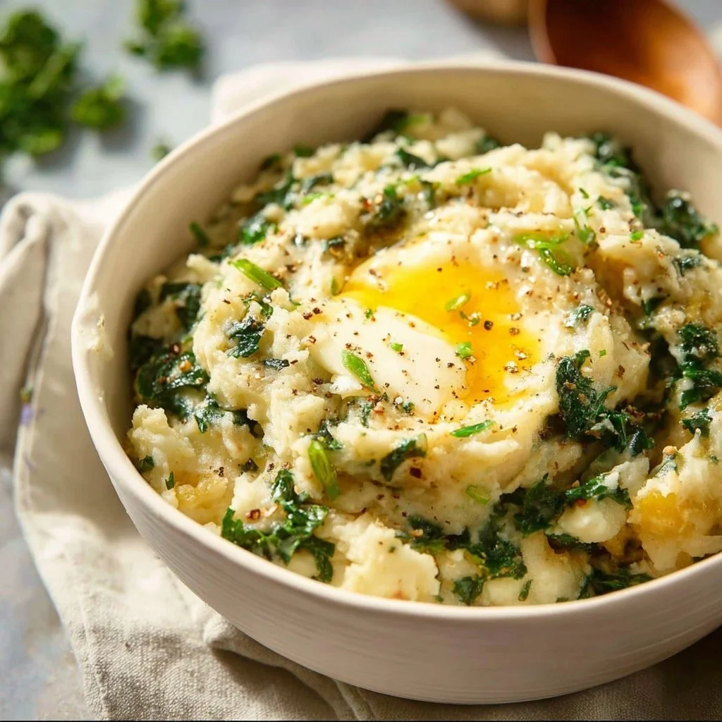 Vegan Colcannon 3 Bowl of delicious Vegan Colcannon made with potatoes and kale
