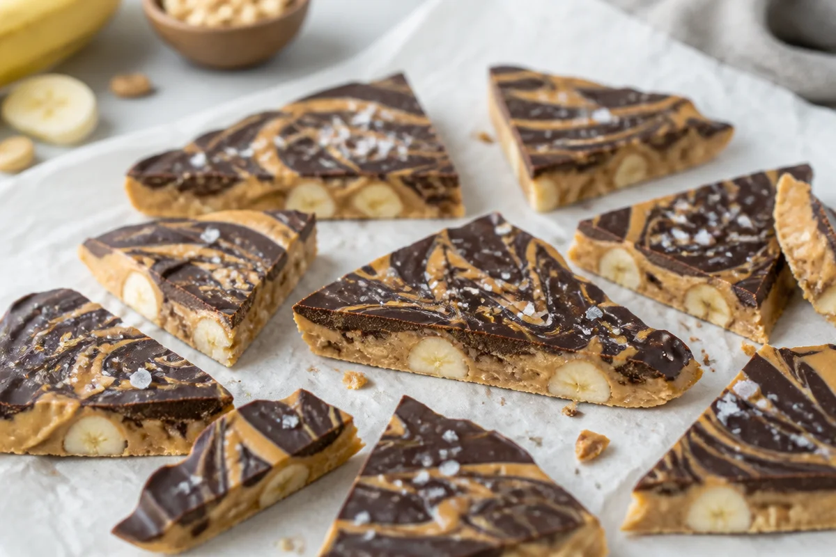 Simple 3-Ingredient Frozen Banana Peanut Butter Bark Recipe!
