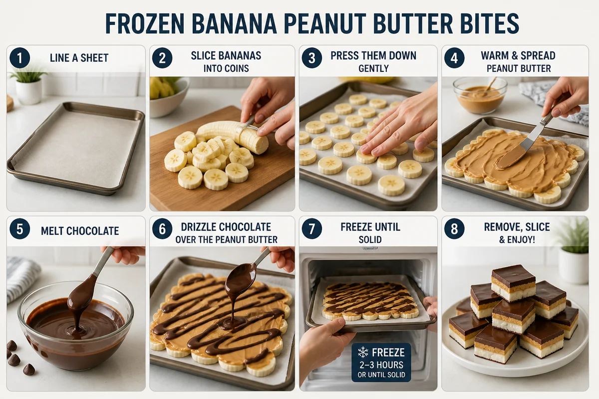 Simple 3-Ingredient Frozen Banana Peanut Butter Bark Recipe!
