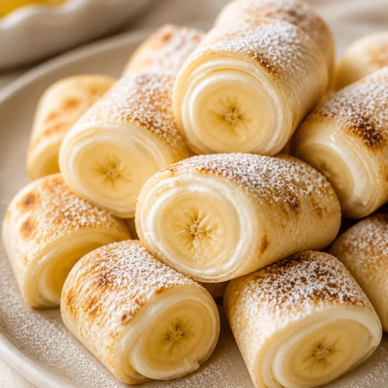 4‑Ingredient Banana Cream Cheese Roll‑Up ready to serve with fresh fruit.