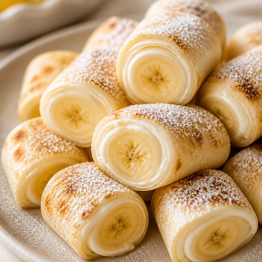 4‑Ingredient Banana Cream Cheese Roll‑Up ready to serve with fresh fruit.