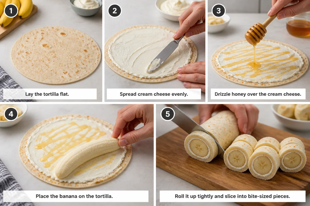4-Ingredient Banana Cream Cheese Roll-Up: A Simple Delight